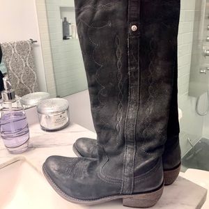 Liberty Black Suede Boots Size 7.5